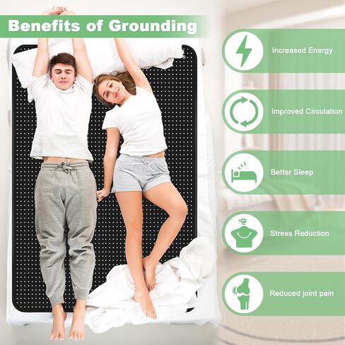 Grounding Mat for Bed Earth Connected Mat for Sleep with Grounding Plug Adapter,Cords,Conductive Mattress Pad (54x78 Inch) in Kuwait