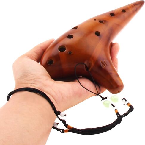 12 Hole Tone C Ceramic Ocarina, Alto Ocarina Classic Straw Fire Masterpiece Collectible, Ocarinas Instrument with Song Book Neck Cord Carry Bag, Ceramic ocarina for Student/Adults/Beginners in Saudi Arabia