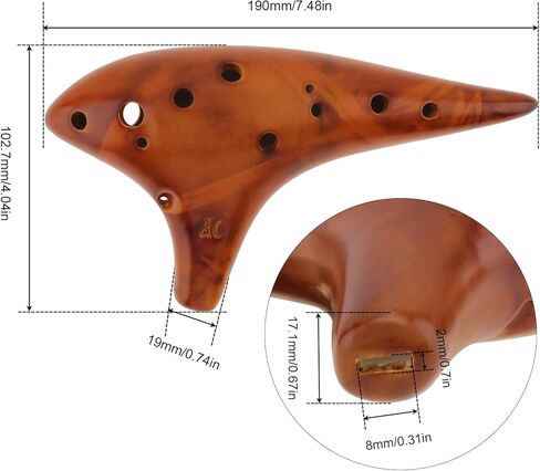 12 Hole Tone C Ceramic Ocarina, Alto Ocarina Classic Straw Fire Masterpiece Collectible, Ocarinas Instrument with Song Book Neck Cord Carry Bag, Ceramic ocarina for Student/Adults/Beginners in Saudi Arabia
