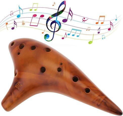 12 Hole Tone C Ceramic Ocarina, Alto Ocarina Classic Straw Fire Masterpiece Collectible, Ocarinas Instrument with Song Book Neck Cord Carry Bag, Ceramic ocarina for Student/Adults/Beginners in Saudi Arabia
