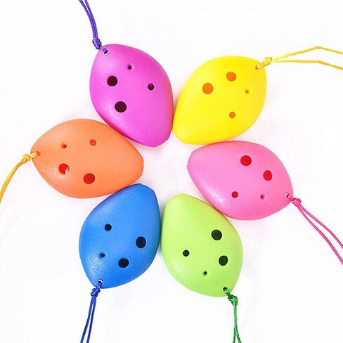 4pcs Plastic Ocarina Instrument 6 Holes Soprano C Key Ocarina, Easy Music Instrument for Beginners Player, Color : Black Orang Blue Purple in Saudi Arabia