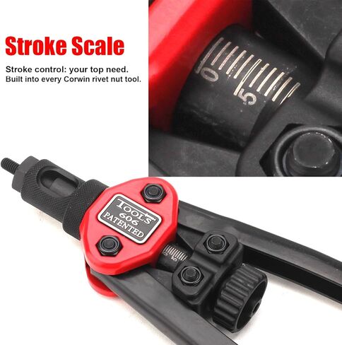 CORWIN 60611 Simple-Stroke Setting Rivet Nut Tool Kit, 12 Inch Mid-Size Complete Set with 11 Accessories, 100 Rivet Nuts in Kuwait
