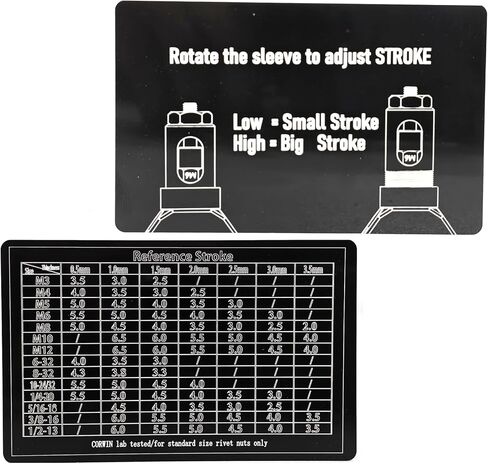 CORWIN 60611 Simple-Stroke Setting Rivet Nut Tool Kit, 12 Inch Mid-Size Complete Set with 11 Accessories, 100 Rivet Nuts in Kuwait