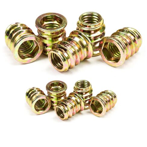 40 Pcs 1/4 "- 20 Hex Drive Threaded Inserts for Wood Metal Screws Assortment with Hex Wrench Hex Socket Drive Nut Inserts, Bolt Fastener Connector Wood Embellishments for Furniture in Kuwait