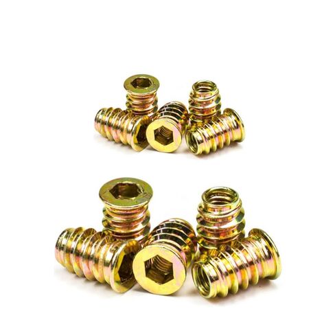 40 Pcs 1/4 "- 20 Hex Drive Threaded Inserts for Wood Metal Screws Assortment with Hex Wrench Hex Socket Drive Nut Inserts, Bolt Fastener Connector Wood Embellishments for Furniture in Kuwait