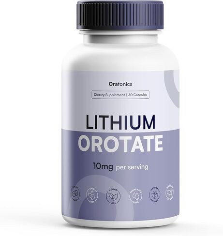 Lithium Orotate 10mg – Trace Mineral Lithium Supplement for Daily Balance & Cognitive Clarity – Low-Dose, Highly Absorbable Formula – Vegan, Non-GMO Capsules – 30 Count in Saudi Arabia