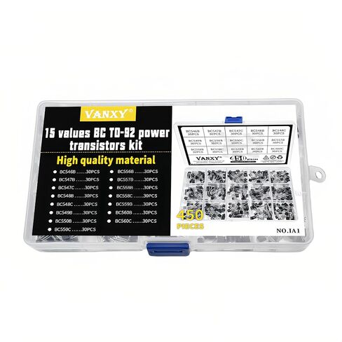 450PCS 15Values Transistor Kits BC546B BC547B BC547C BC548B BC556B BC557B BC558B BC559B BC560B BC548C BC558C BC550C BC560C BC549B BC550B TO-92 PNP NPN Power BJT Bipolar Junction Transistor in Kuwait