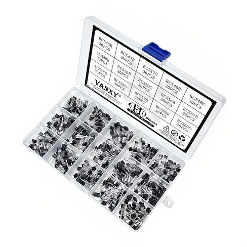 450PCS 15Values Transistor Kits BC546B BC547B BC547C BC548B BC556B BC557B BC558B BC559B BC560B BC548C BC558C BC550C BC560C BC549B BC550B TO-92 PNP NPN Power BJT Bipolar Junction Transistor in Kuwait