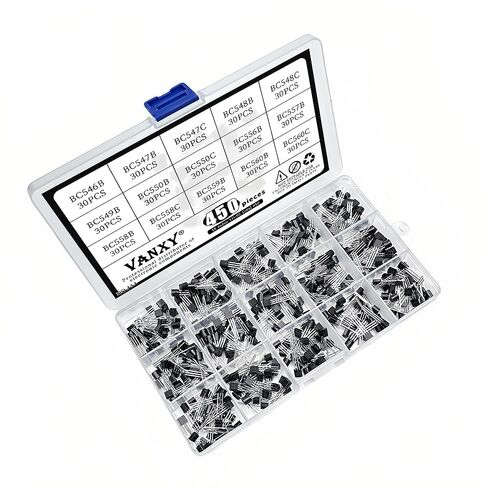 450PCS 15Values Transistor Kits BC546B BC547B BC547C BC548B BC556B BC557B BC558B BC559B BC560B BC548C BC558C BC550C BC560C BC549B BC550B TO-92 PNP NPN Power BJT Bipolar Junction Transistor in Kuwait