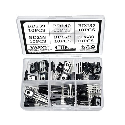 BD139 BD140 BD237 BD238 BD679 BD680 TO-126 Transistor Kits 6Values*10pcs=60pcs Power Transistors for Circuit Design, Repair, Learning & Experiments in Kuwait