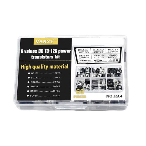 BD139 BD140 BD237 BD238 BD679 BD680 TO-126 Transistor Kits 6Values*10pcs=60pcs Power Transistors for Circuit Design, Repair, Learning & Experiments in Kuwait