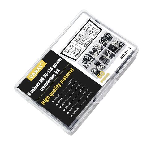BD139 BD140 BD237 BD238 BD679 BD680 TO-126 Transistor Kits 6Values*10pcs=60pcs Power Transistors for Circuit Design, Repair, Learning & Experiments in Kuwait