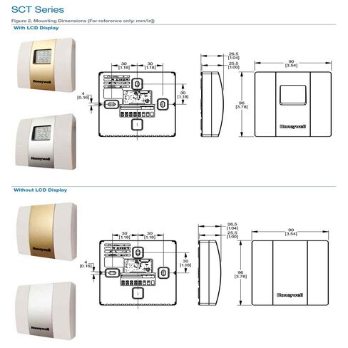 Honeywell SCT HWB43SDS Humidity & Temperature Wall Mount Transducers (Temperature Range: -25°C to 60°C with LCD Display & 4mA to 20mA Output) by Instrukart in Kuwait