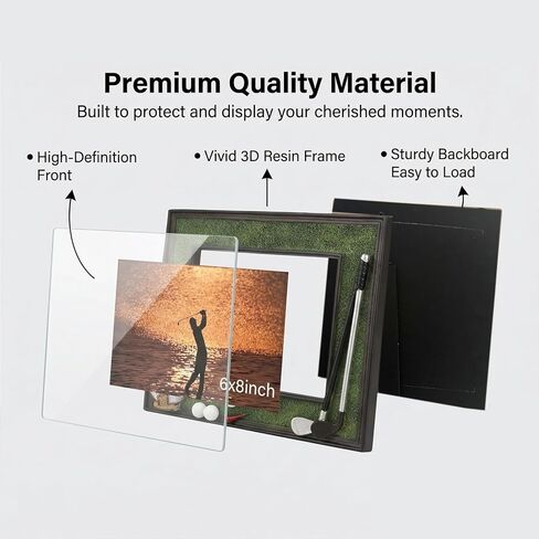 إطارات صور جولف مقاس 6×8 بتصميم منحوت يدويًا وموضوع رياضي لمدربي الجولف/الفريق/الرياضيين/الأب/الأصدقاء/العائلة (أخضر) in Saudi Arabia