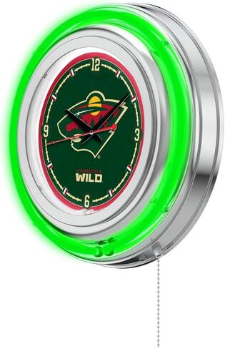 Holland Bar Stool NHL Unisex-Adult Double Neon Ring, 15" Dia. Logo Clock in Saudi Arabia