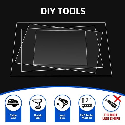 (2 Pack) 16" x 20" Plexiglass Sheets 1mm Thick, Clear Acrylic Sheets Panel Cut to Size Plexiglass Acrylic Board, Cut with Engraver, Power Saw or Hand Tools, No Laser Cut. in Saudi Arabia