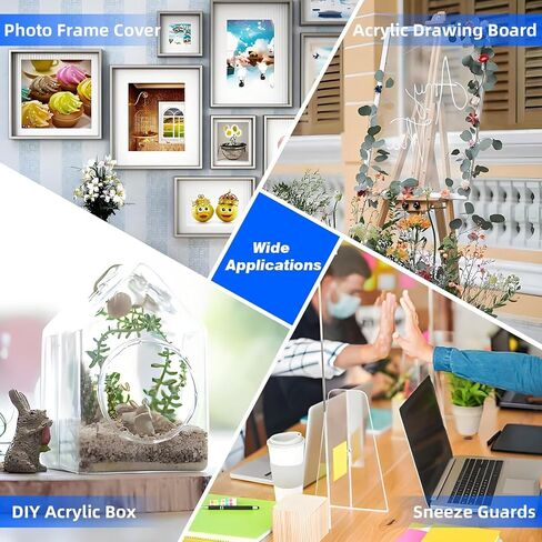 (2 Pack) 16" x 20" Plexiglass Sheets 1mm Thick, Clear Acrylic Sheets Panel Cut to Size Plexiglass Acrylic Board, Cut with Engraver, Power Saw or Hand Tools, No Laser Cut. in Saudi Arabia