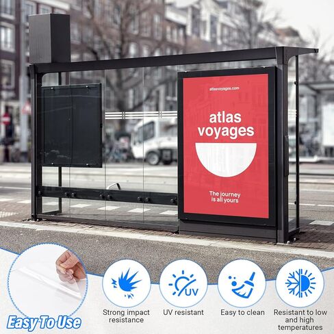 لفة زجاج شبكي شفاف مقاس 16 × 96 بوصة رقيقة 1/32 بوصة لفة زجاج شبكي صلب من PET للمشاريع الحرفية، فراغات بلاستيكية مرنة شفافة سهلة المعالجة لإطارات الصور in Kuwait