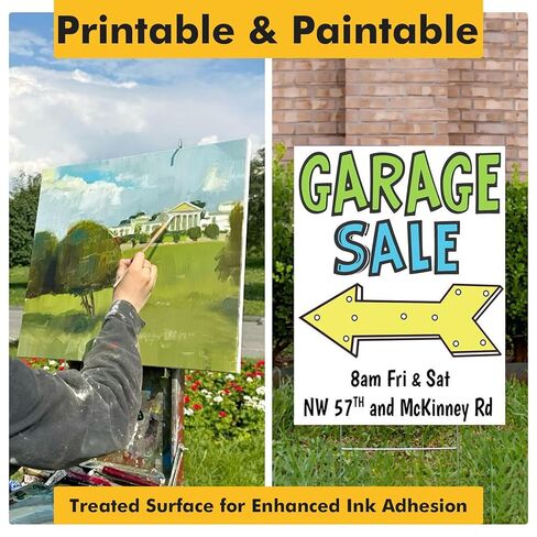 Corrugated Plastic Board 24x36 inch - 4 Pack White Plastic Poster Board, 3/16'' (5MM) Thick Blank Board, Waterproof Sheets for Indoor & Outdoor Use, Displays in Saudi Arabia