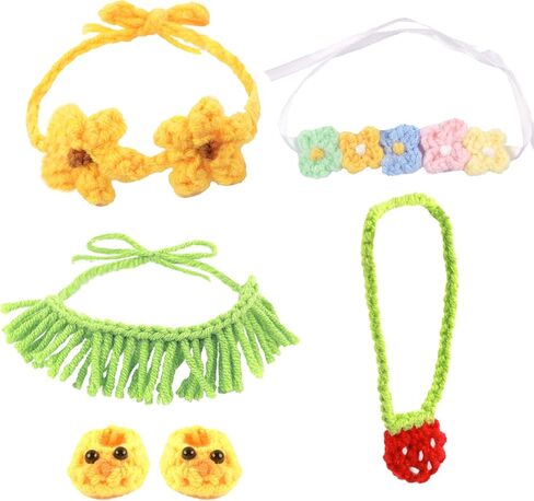 2 Sets of Clothes for Doll, 5 Pcs Accessories for Doll 6.7in/17cm Outfits Knit Hat+T-Shirt+Bag, Doll Sun Hat+Bib Pants in Saudi Arabia