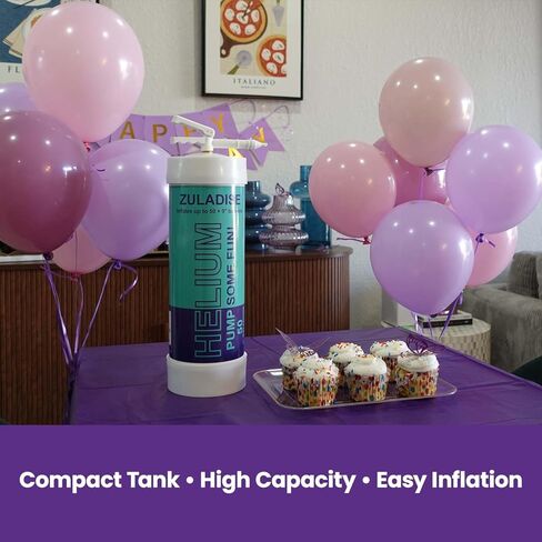 خزان هيليوم للبالونات في المنزل، يملأ ما يصل إلى 50 × 9 بالونات، أسطوانة هيليوم مدمجة للاستعمال مرة واحدة بسعة 100 جالون (380 لتر)، مضخة بالونات محمولة للحفلات ذات ضغط عالي in Kuwait