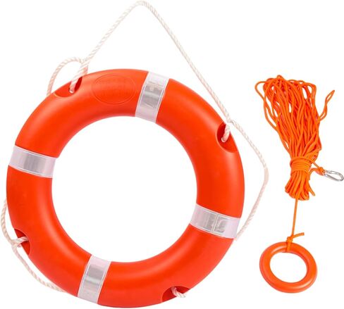 Yunphia 23“/28" Boat Safety Throw Ring Set,Coast Guard Style Life Preserver Ring Buoy with 98.4FTFloatingLifesaving Rope Included for Marine, Boating, Water Rescue,High -Visibility & Durable Design in Saudi Arabia