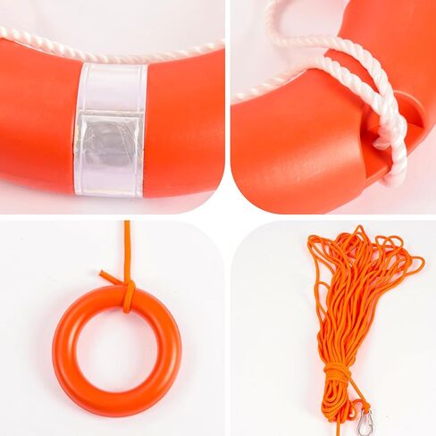 Yunphia 23“/28" Boat Safety Throw Ring Set,Coast Guard Style Life Preserver Ring Buoy with 98.4FTFloatingLifesaving Rope Included for Marine, Boating, Water Rescue,High -Visibility & Durable Design in Saudi Arabia