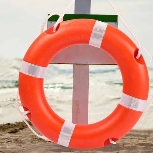 Yunphia 23“/28" Boat Safety Throw Ring Set,Coast Guard Style Life Preserver Ring Buoy with 98.4FTFloatingLifesaving Rope Included for Marine, Boating, Water Rescue,High -Visibility & Durable Design in Saudi Arabia