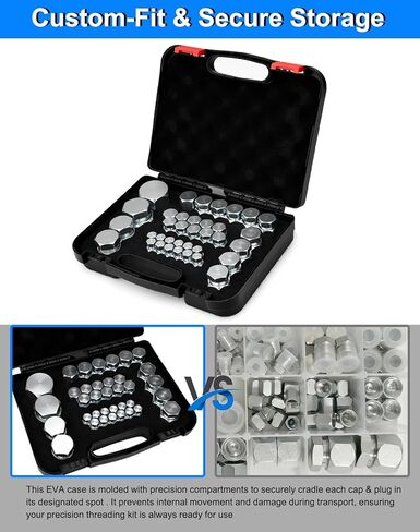 JIC طقم التوصيل والغطاء، 72 قطعة 37 درجة غطاء خيط متوهج ومجموعة متنوعة من المكونات، أنبوب خرطوم هيدروليكي وتجهيزات الأنابيب مجموعة حماية نهاية لإصلاح المعدات الصناعية، الحجم 4 6 8 10 12 16 in Kuwait
