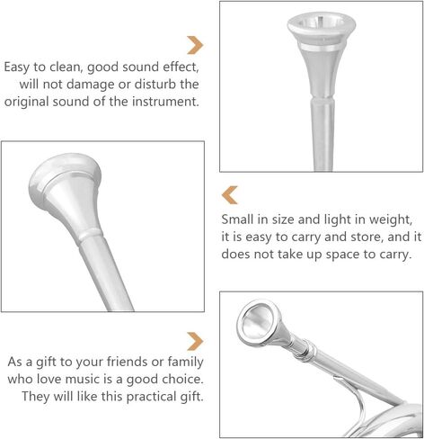 BESPORTBLE Pure Copper French Horn Mouthpiece Replacement 2.56 Inch Silver Brass Instrument Accessories for Beginners and Professional Horn Players in Saudi Arabia