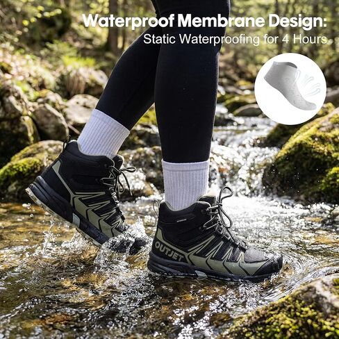 Women's Waterproof Hiking Boots Lightweight Comfortable Non-Slip Outdoor Walking Trekking Trails Boot in Saudi Arabia