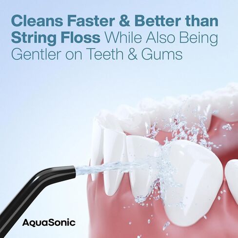 AquaSonic Aqua Flosser - Cordless Rechargeable Water Flosser for Teeth - Waterproof, Portable Oral Irrigator for Dental Cleaning with 5 Jet Tips – Braces Home Travel in Saudi Arabia