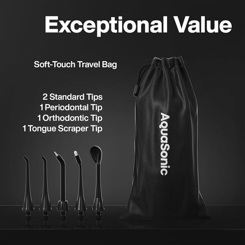 AquaSonic Aqua Flosser - Cordless Rechargeable Water Flosser for Teeth - Waterproof, Portable Oral Irrigator for Dental Cleaning with 5 Jet Tips – Braces Home Travel in Saudi Arabia