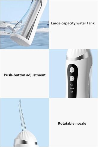Portable Irrigator | Rechargeable with 200ml Tank for Cleaning – 3 Modes Irrigator, for Shower, Bathroom, Workplace, After Meals, Travel, Home, Brackets and Adults in Saudi Arabia