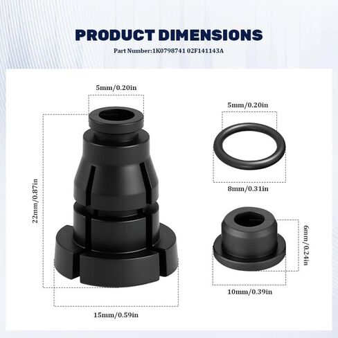 Universal Brake Clutch Master and Slave Cylinder Pipe Joint Fixture Sealing Gasket Repair Kit, Models 1K0798741, 02F141143A, Suitable for Maintenance of Multiple Compatible Vehicle Models in Kuwait