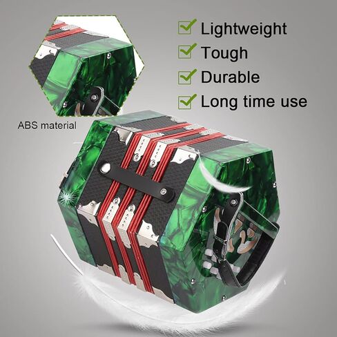 Gaeirt Professional Concertina concertina for beginners 20 Buttons Accordion with Strap and Carrying Bag Beginner Musical Instrument for Daily Practice Stage Accordions in Saudi Arabia