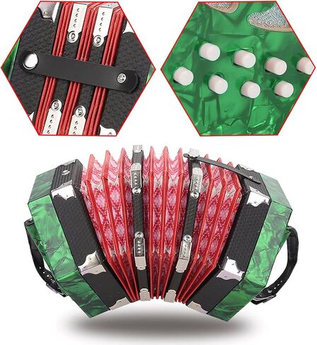 Gaeirt Professional Concertina concertina for beginners 20 Buttons Accordion with Strap and Carrying Bag Beginner Musical Instrument for Daily Practice Stage Accordions in Saudi Arabia