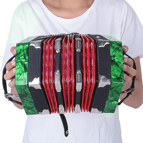 Gaeirt Professional Concertina concertina for beginners 20 Buttons Accordion with Strap and Carrying Bag Beginner Musical Instrument for Daily Practice Stage Accordions in Saudi Arabia