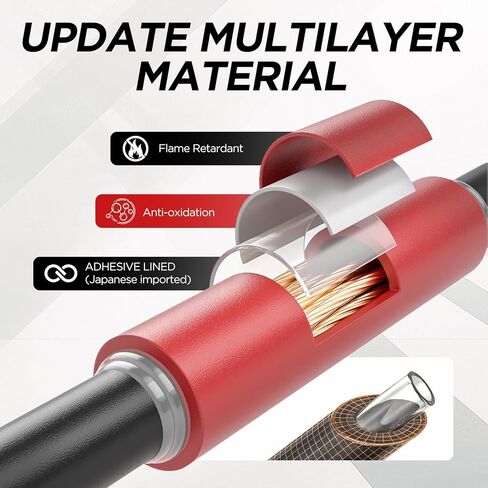 5:1 Heat Shrink Tubing Kit 600 PCS, Industry-Leading 5:1 Ratio Adhesive Lined, Marine Grade Dual Wall, Waterproof Electrical Wire Sleeving Tube, Tube Wrap Assortment Kit for DIY, 8 Sizes 6 Colors in Kuwait