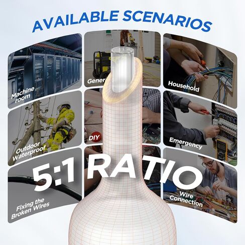 5:1 Heat Shrink Tubing Kit 600 PCS, Industry-Leading 5:1 Ratio Adhesive Lined, Marine Grade Dual Wall, Waterproof Electrical Wire Sleeving Tube, Tube Wrap Assortment Kit for DIY, 8 Sizes 6 Colors in Kuwait