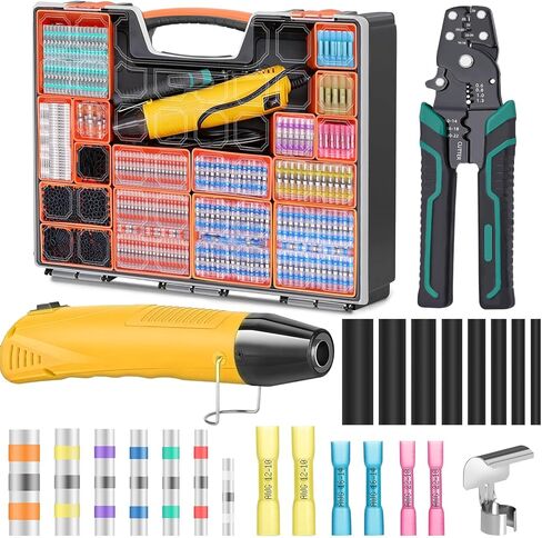 206Pcs/532Pcs/2066Pcs(Can Choose) Solder Seal Wire Connectors Kit,Heat Shrink Wire Connectors & Heat Shrink Tubing Waterproof and Insulated Electrical Wire Terminals for Marine, Automotive in Kuwait