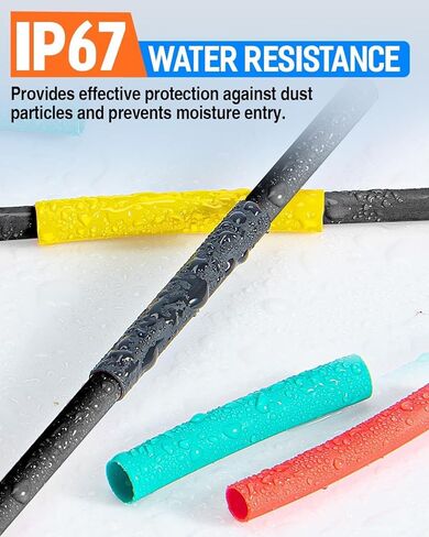 210 PCS Heat Shrink Tubing Kit - 3:1 Adhesive Lined, Marine Grade Waterproof, 6 Colors 6 Sizes for Industrial, Automotive, Wire and Cable Repair in Kuwait