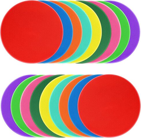 Poly Spots Spot Markers for Gym Floor Non-Slip Rubber Floor Dots, 9 inch 9/18/27/36Pcs Agility Markers Flat Cones for Sports Soccer PE Training, Dance, Classroom Activities in Saudi Arabia