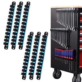 DURATECH Magnetic Screwdriver Organizer and Wrench Organizer, Screwdriver and Wrench Holder, Aluminum Tool Organizer Rail with 36 Slots for Toolbox Drawer and Tool Organization(3PCS) in Kuwait