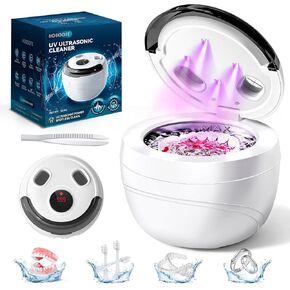 Ultrasonic Retainer Cleaner Machine - 45kHz dental pod ultrasonic cleaner for retainers, Denture, Mouth Guard, Aligner, Braces - Denture cleaner machine with 4 Modes & Digital Timer in Kuwait