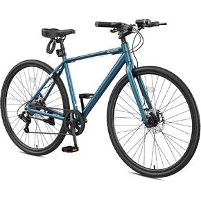 دراجة NAIZEA 700C الهجينة للبالغين، دراجة بإطار من الألومنيوم، دراجة طريق كلاسيكية بـ 8 سرعات للرجال والنساء، ركوب الدراجات في المدينة، ألوان متعددة in Kuwait