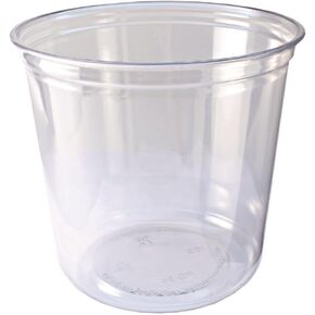Fabri-Kal 9501036 24 oz 4.6 in. Diameter x 3.6 in. Height Plastic Recycleware Round Deli Container - Clear (500/Carton) in Kuwait