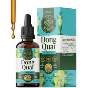 مكمل HERBAMAMA Dong Quai للنساء - دعم المرأة النباتية مع قطرات مستخلص أنجليكا سينينسيس - دعم المزاج والهدوء مع صبغة جذر أنجليكا - غير معدل وراثيًا، خالي من الكحول والسكر، كمية تكفي 56 يومًا in Kuwait