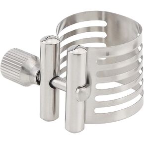 OriGlam Alto Saxophone Mouthpiece Ligature Sax Ligature, Silver, Stainless Steel with Plastic Box for Alto Saxophone Ebonite Mouthpieces in Kuwait