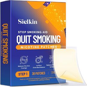 Nicotine Patches to Quit Smoking Step 1, 21 mg - Stop Smoking Aid - Each Patch Provides a 24-Hour Nicotine Transdermal System (30 Patches) in Kuwait